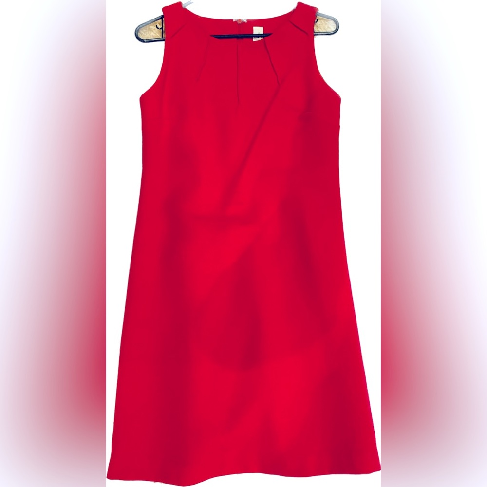 Nell Couture Wool Red Shift Dress